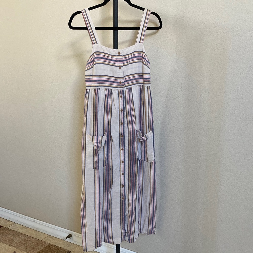 SO Multicolor Striped Midi Dress